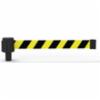 Banner Stakes PLUS Wall Mount System, Yellow/Black Diagonal Stripe Banner