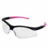 Jackson Safety V30 Nemesis™ Small Safety Glasses, Black Frame and Pink Tips, Clear Anti-Fog Lens, 12/bx