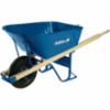 Jackson® 6 Cubic Foot Steel Contractor Wheelbarrow w/ Folded Tray, Hardwood Handles, Tubed Tire, Blue