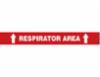 " RESPIRATOR AREA " floor tape, w/ arrow up, wh/ red, 2" x 100'