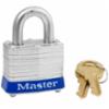 Master Lock 1" Shackle with Blue Bumper, Keyed Alike