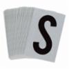 Bradylite Reflective Letter "S" Blk/Silver, 2-1/2"X1-3/4",25/pk