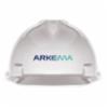 MSA V-Gard Hard Hat, Cap, FT Sus, Wh, Color Arkema 22 logo
