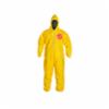 DuPont™ Tychem® 2000 Coverall w/ Hood, Bound Seams, Yellow,  LG