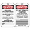 OSHA Danger Safety Tags: "Respirable Crystalline Silica May Cause Cancer - Causes Damage To Lungs - Wear Respiratory Protection In This Area", Double Sided, 5-3/4"x 3-1/4", 5/pk<br />
