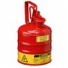 Justrite® Type I Steel Safety Can w/ Trigger Handle, 1 Gallon, Red