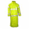 Comfort-Brite® Class 3 FR Rain Coat w/ Attached Hood & D-Ring Access, Fluorescent Yellow/Green, LG