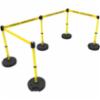 Banner Stakes PLUS Barrier Set X5, Yellow "ATTENTION – ENTRÉE INTERDITE" Banner