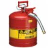 Justrite® Accuflow™ Type II Steel Safety Can w/ 1" Metal Hose, 5 Gallon, Red