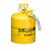 Type II safety can, for diesel, 1" x 9" hose, yellow, 5 gal