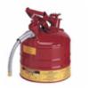 Justrite® Accuflow™ Type II Steel Safety Can w/ 5/8" dia. Metal Hose, 2 Gallon, Red