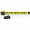 Banner Stakes 30' Magnetic Wall Mount, Yellow "ATTENTION – ENTRÉE INTERDITE" Banner