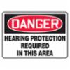 Accuform® "DANGER HEARING PROTECTION REQUIRED IN THIS AREA" Sign, Plastic, 10" x 14"