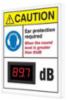 Decibel Meter Aluminum Sign with Digital Display, 12" x 10" x 1" 