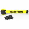 Banner Stakes 30' Magnetic Wall Mount, Yellow "Caution" Banner, With Light