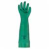 Sol-Vex® 18" Flock Lined Nitrile Gloves, Straight Cuff, Sandpatch Grip, 22 mil, Green, SM