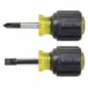 Klein 2 Piece Stubby Screwdriver Set: 1 Flat, 1 Phillips