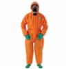 MICROCHEM® 5000 Chemical Portective Coveralls w/ Hood & Elastic Wrists/Ankles, Orange, LG