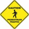 "CAUTION PEDESTRIAN TRAFFIC" Slip-Gard™ Diamond Floor Sign, Yellow, 17"