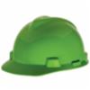 MSA V-Gard Slotted Cap, Bright Lime Green, with Fas-Trac III Suspension