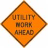 "Utility Work Ahead" reflective, velcro, Fold and Roll sign, 48"