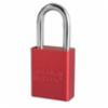 American Lock® Aluminum Safety Padlock, 1-1/2" Shackle, Keyed Differently, Red, 1 Key