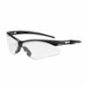 DiVal Di-Vision Semi-Rimless Safety Glasses with Black Frame, Clear Lens and Anti-Scratch / Anti-Fog Coating