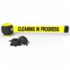 Banner Stakes 30' Magnetic Wall Mount, Yellow "Cleaning in Progress" Banner