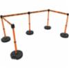 Banner Stakes PLUS Barrier Set X5, Orange "Danger-Forklift Traffic" Banner