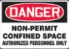 Accuform "DANGER NON-PERMIT" sign, adhesive vinyl, 7" x 10"