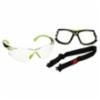 3M™ Solus™ 1000 Series Safety Glasses Kit, Clear Anti-Scratch & Scotchgard™ Anti-Fog Coating, TPE Gasket/Strap Kit, Green/Black Frame, 20 kt/cs