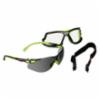 3M™ Solus™ 1000 Series Safety Glasses Kit, Gray Anti-Scratch & Scotchgard™ Anti-Fog Coating, TPE Gasket/Strap Kit, Green/Black Frame, 20 kt/cs