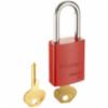 Masterlock Keyed Differently Safety Padlock, 1-1/2" Shackle, Red