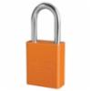 Master Lock 1-1/2" Shackle Lock, Keyed Diff, Orange