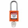 Brady Nylon Safety Lockout Padlock, 1-1/2" Shackle, Keyed Different, Orange