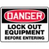 Accuform® Contractor Preferred Signs, "Danger Lock Out Equipment Before Entering", Contractor Preferred Plastic, 10" x 14"