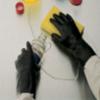 Best Chloroflex™ Chemical Resistant Neoprene Gloves, Flock-Lined, 24 mil, 13" Length, Black, SM